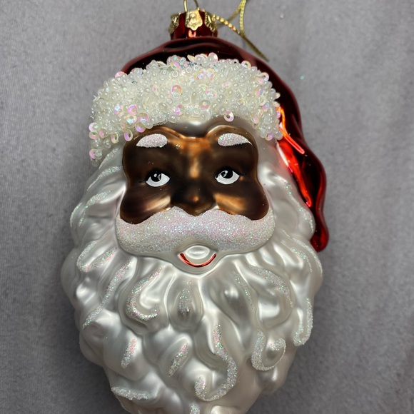 Black Santa Real Genuine Glass Blown Christmas Tree Ornament and FREE $15 GIft! - Picture 3 of 11